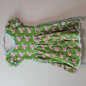 Girls' Sweet Honey Floral Dress, Green/Pink, Size 18mos, NWT